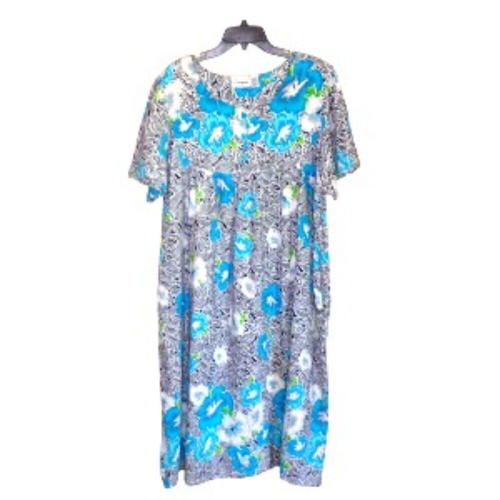 Loungees Caftan Lounge Dress Blue 3X V